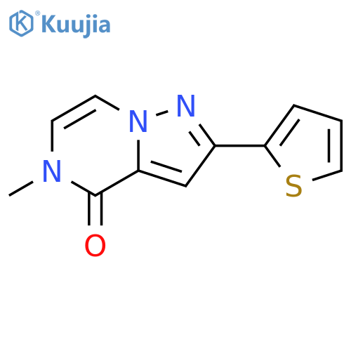 5-methyl-2-(thiophen-2-yl)-4H,5H-pyrazolo[1,5-a]pyrazin-4-one structure
