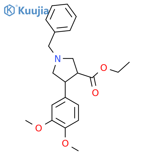 Ethyl 1-benzyl-4-(3,4-dimethoxyphenyl)pyrrolidine-3-carboxylate structure