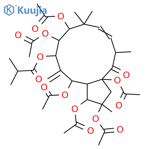 2,3,5,7,8,9,15-Heptahydroxy-6(17),11-jatrophadien-14-one; (2α,3β,5α,7β,8α,9α,11E,13α,15β)-form, 7-O-(2-Methylpropanoyl), hexa-Ac structure