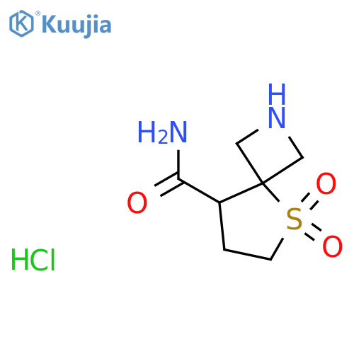 5,5-Dioxo-5lambda6-thia-2-azaspiro[3.4]octane-8-carboxamide;hydrochloride structure