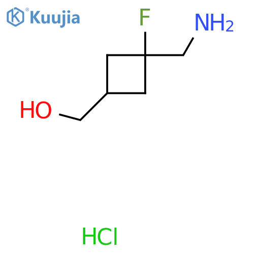 [3-(Aminomethyl)-3-fluorocyclobutyl]methanol;hydrochloride structure