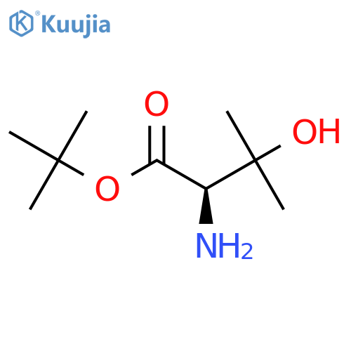 tert-butyl (2R)-2-amino-3-hydroxy-3-methylbutanoate structure