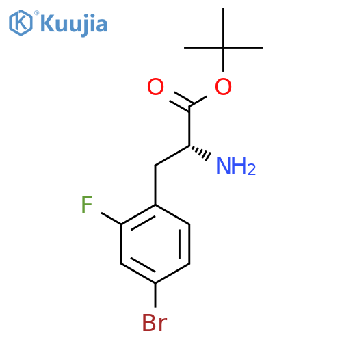 tert-butyl (2R)-2-amino-3-(4-bromo-2-fluorophenyl)propanoate structure