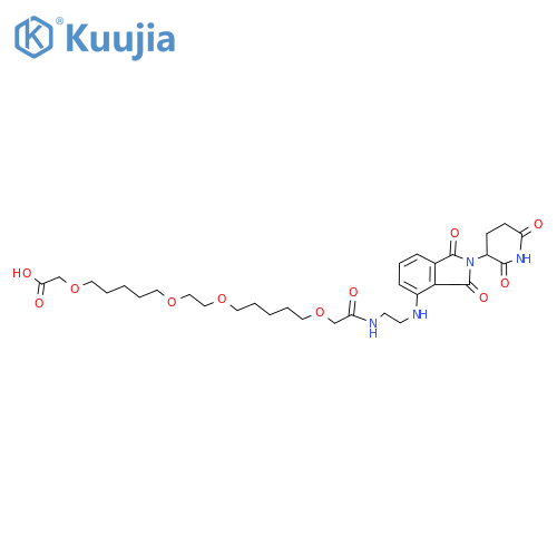 Pomalidomide-C2-amido-(C1-O-C5-O-C1)2-COOH structure