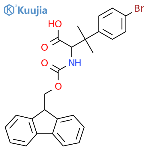 3-(4-bromophenyl)-2-({(9H-fluoren-9-yl)methoxycarbonyl}amino)-3-methylbutanoic acid structure