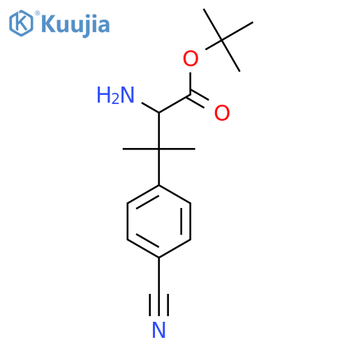 Tert-butyl 2-amino-3-(4-cyanophenyl)-3-methylbutanoate structure