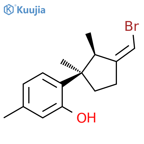 Phenol,2-[(1R,2R,3Z)-3-(bromomethylene)-1,2-dimethylcyclopentyl]-5-methyl- structure