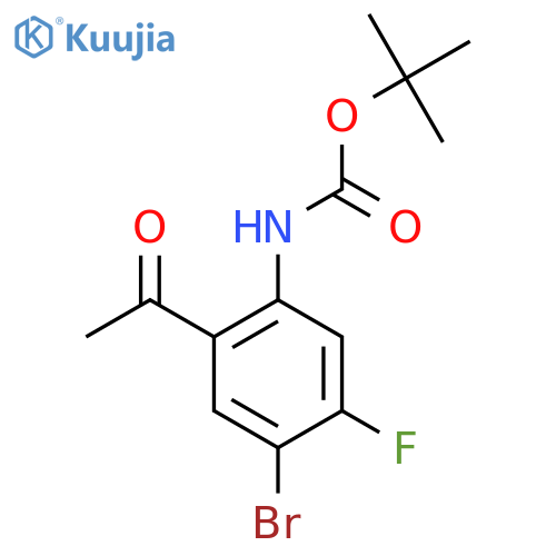 tert-butyl N-(2-acetyl-4-bromo-5-fluorophenyl)carbamate structure