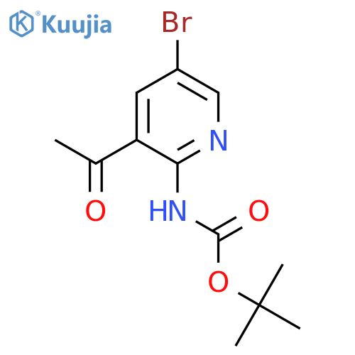 tert-butyl N-(3-acetyl-5-bromopyridin-2-yl)carbamate structure