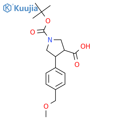 1-(tert-butoxy)carbonyl-4-4-(methoxymethyl)phenylpyrrolidine-3-carboxylic acid structure
