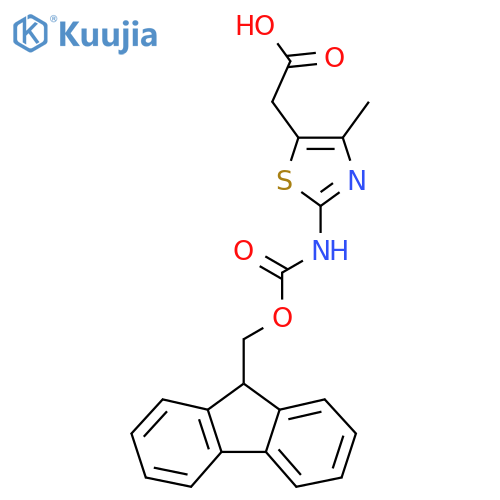 2-2-({(9H-fluoren-9-yl)methoxycarbonyl}amino)-4-methyl-1,3-thiazol-5-ylacetic acid structure