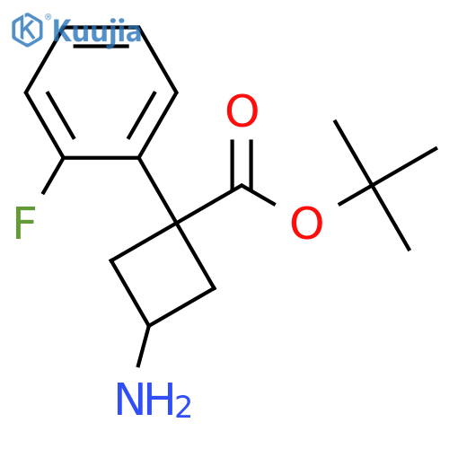 tert-butyl 3-amino-1-(2-fluorophenyl)cyclobutane-1-carboxylate structure