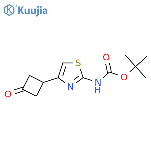 tert-butyl N-[4-(3-oxocyclobutyl)-1,3-thiazol-2-yl]carbamate structure