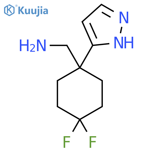 4,4-difluoro-1-(1H-pyrazol-5-yl)cyclohexylmethanamine structure