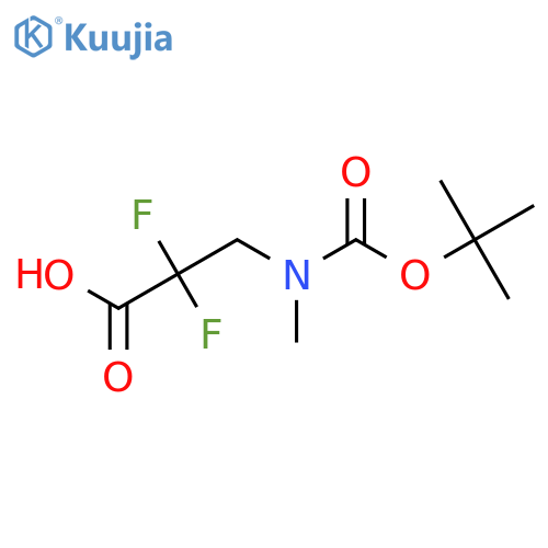 3-{[(Tert-butoxy)carbonyl](methyl)amino}-2,2-difluoropropanoic acid structure