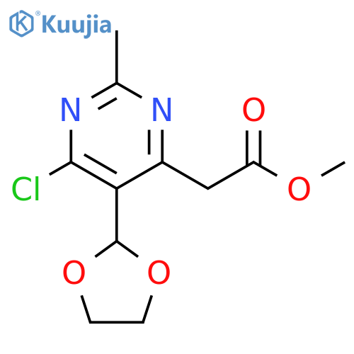 4-Pyrimidineacetic acid, 6-chloro-5-(1,3-dioxolan-2-yl)-2-methyl-, methyl ester structure