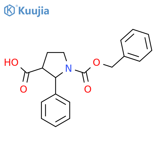 1-(benzyloxy)carbonyl-2-phenylpyrrolidine-3-carboxylic acid structure