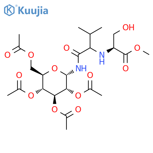 L-Serine,N-[(1S)-2-methyl-1-[[(2,3,4,6-tetra-O-acetyl-b-D-glucopyranosyl)amino]carbonyl]propyl]-, methylester structure