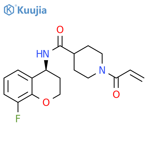 N-[(4S)-8-Fluoro-3,4-dihydro-2H-1-benzopyran-4-yl]-1-(1-oxo-2-propen-1-yl)-4-piperidinecarboxamide structure