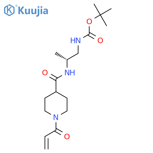 tert-butyl N-(2R)-2-{1-(prop-2-enoyl)piperidin-4-ylformamido}propylcarbamate structure