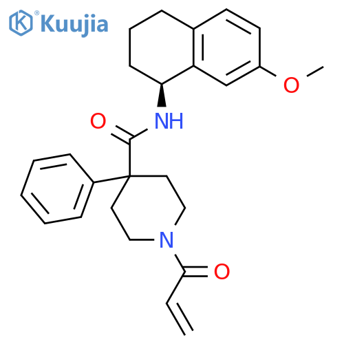 N-[(1S)-7-Methoxy-1,2,3,4-tetrahydronaphthalen-1-yl]-4-phenyl-1-prop-2-enoylpiperidine-4-carboxamide structure