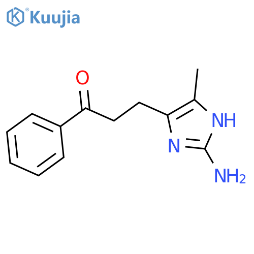 3-(2-amino-5-methyl-1H-imidazol-4-yl)-1-phenylpropan-1-one structure
