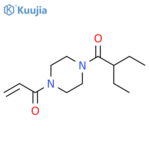 2-ethyl-1-4-(prop-2-enoyl)piperazin-1-ylbutan-1-one structure