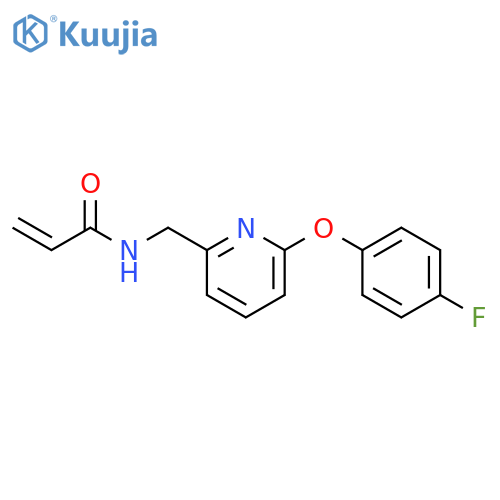 N-{6-(4-fluorophenoxy)pyridin-2-ylmethyl}prop-2-enamide structure