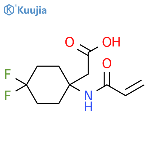 2-4,4-difluoro-1-(prop-2-enamido)cyclohexylacetic acid structure