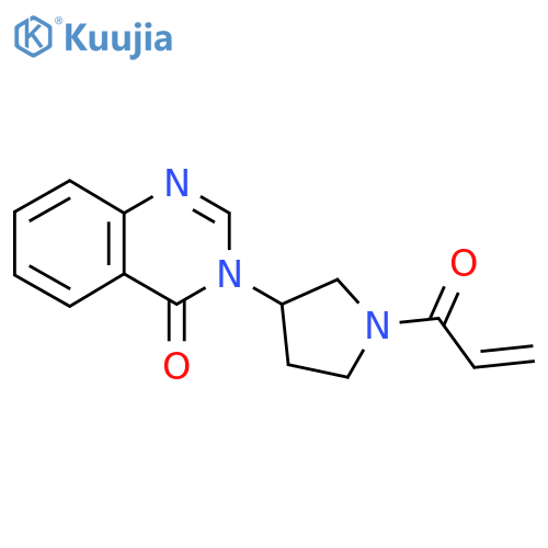 3-1-(prop-2-enoyl)pyrrolidin-3-yl-3,4-dihydroquinazolin-4-one structure