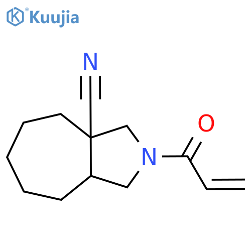 2-(prop-2-enoyl)-decahydrocycloheptacpyrrole-3a-carbonitrile structure