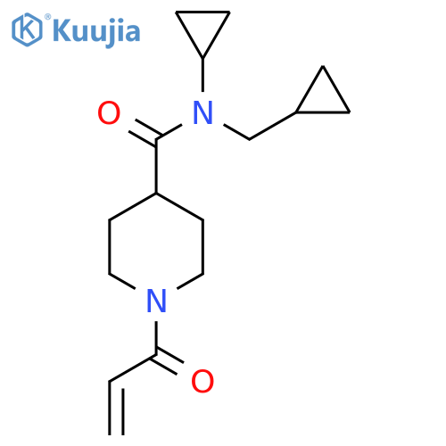 N-cyclopropyl-N-(cyclopropylmethyl)-1-(prop-2-enoyl)piperidine-4-carboxamide structure