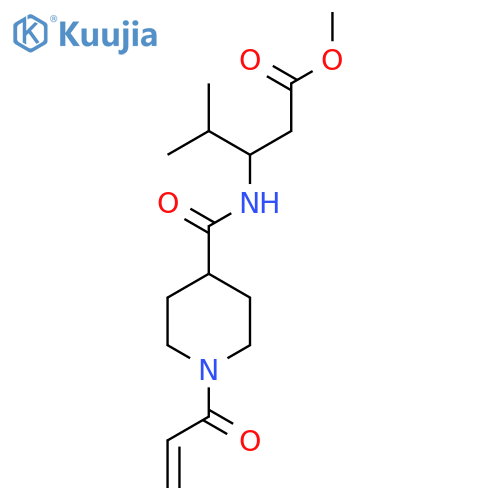 Methyl 4-methyl-3-[(1-prop-2-enoylpiperidine-4-carbonyl)amino]pentanoate structure