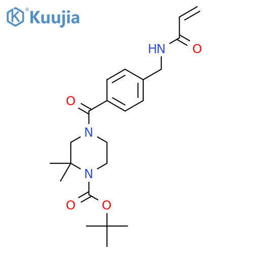 Tert-butyl 2,2-dimethyl-4-[4-[(prop-2-enoylamino)methyl]benzoyl]piperazine-1-carboxylate structure