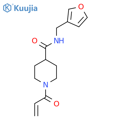 N-(furan-3-yl)methyl-1-(prop-2-enoyl)piperidine-4-carboxamide structure