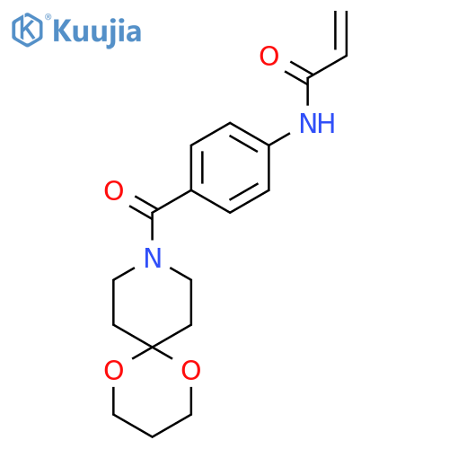 N-(4-{1,5-dioxa-9-azaspiro[5.5]undecane-9-carbonyl}phenyl)prop-2-enamide structure