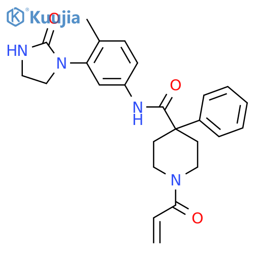N-[4-Methyl-3-(2-oxoimidazolidin-1-yl)phenyl]-4-phenyl-1-prop-2-enoylpiperidine-4-carboxamide structure