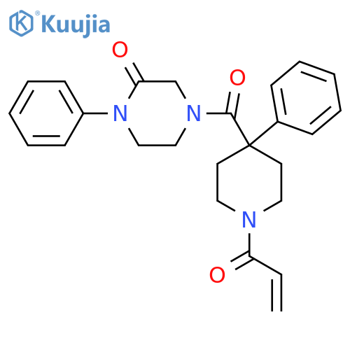 1-Phenyl-4-(4-phenyl-1-prop-2-enoylpiperidine-4-carbonyl)piperazin-2-one structure