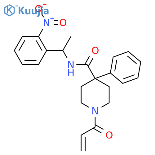 N-[1-(2-Nitrophenyl)ethyl]-4-phenyl-1-prop-2-enoylpiperidine-4-carboxamide structure