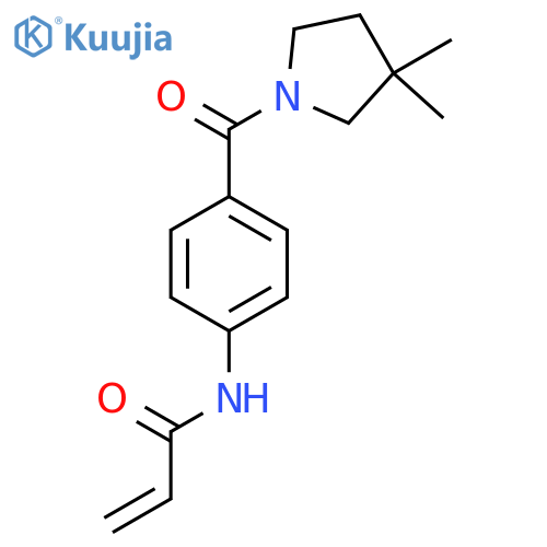 N-4-(3,3-dimethylpyrrolidine-1-carbonyl)phenylprop-2-enamide structure