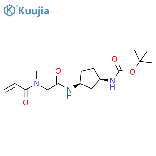 rac-tert-butyl N-(1R,3S)-3-2-(N-methylprop-2-enamido)acetamidocyclopentylcarbamate structure