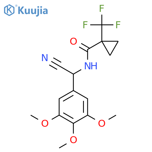 N-[cyano(3,4,5-trimethoxyphenyl)methyl]-1-(trifluoromethyl)cyclopropane-1-carboxamide structure