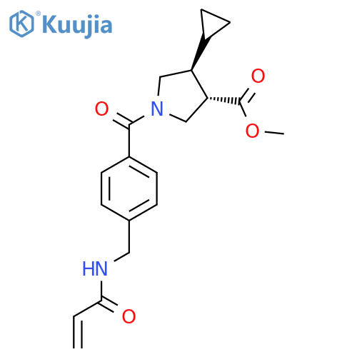 Methyl (3S,4S)-4-cyclopropyl-1-[4-[(prop-2-enoylamino)methyl]benzoyl]pyrrolidine-3-carboxylate structure