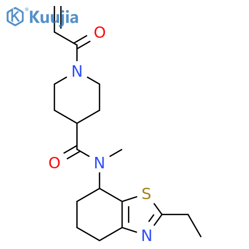 N-(2-Ethyl-4,5,6,7-tetrahydro-1,3-benzothiazol-7-yl)-N-methyl-1-prop-2-enoylpiperidine-4-carboxamide structure