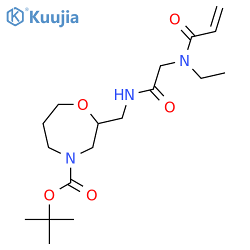 tert-butyl 2-{2-(N-ethylprop-2-enamido)acetamidomethyl}-1,4-oxazepane-4-carboxylate structure