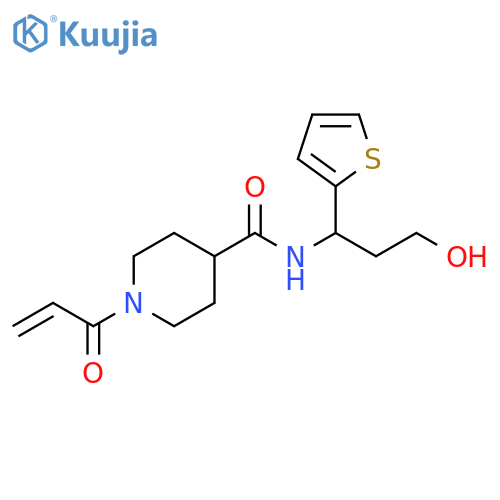 N-[3-Hydroxy-1-(2-thienyl)propyl]-1-(1-oxo-2-propen-1-yl)-4-piperidinecarboxamide structure