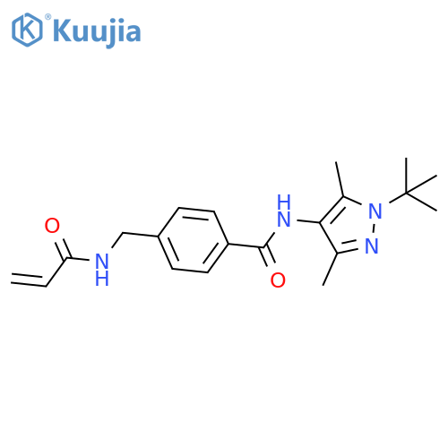 N-(1-Tert-butyl-3,5-dimethylpyrazol-4-yl)-4-[(prop-2-enoylamino)methyl]benzamide structure