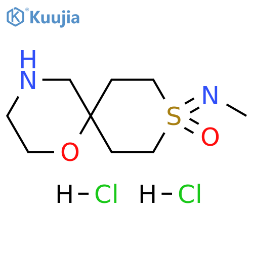 Methanamine, N-(9-oxido-1-oxa-9-thia-4-azaspiro[5.5]undec-9-ylidene)-, hydrochloride (1:2) structure