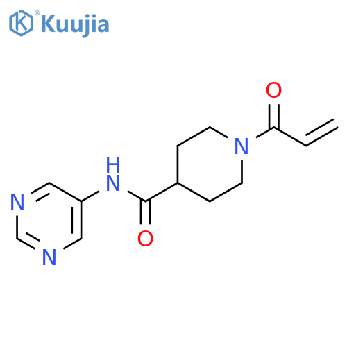 1-(prop-2-enoyl)-N-(pyrimidin-5-yl)piperidine-4-carboxamide structure