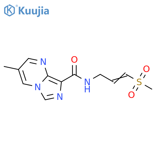N-(3-methanesulfonylprop-2-en-1-yl)-3-methylimidazo1,5-apyrimidine-8-carboxamide structure